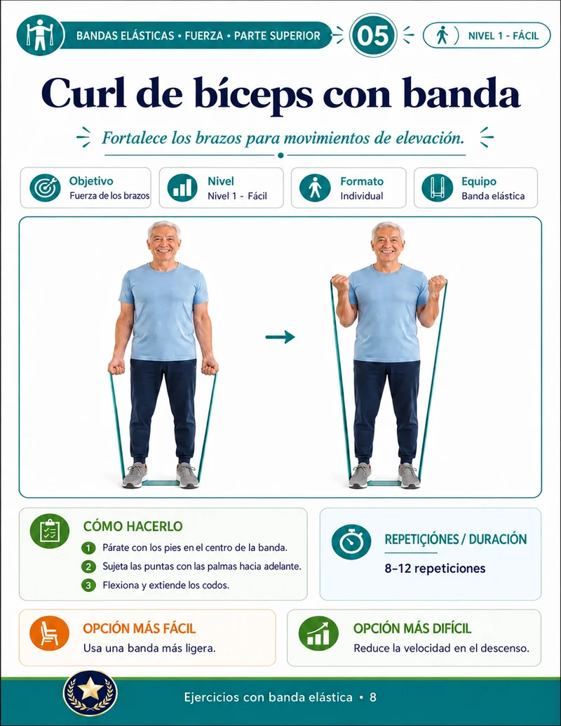 Página de ejercicio con banda elástica